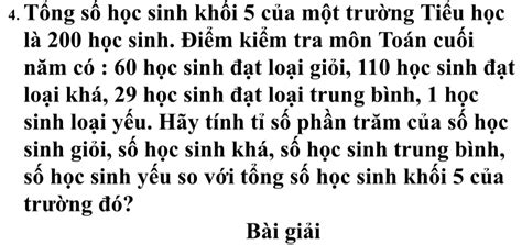 Solved 4 Tá•ng Sá‘ Há C Sinh Khá‘i 5 Cá§a Má™t TrÆ°á Ng Tiáƒu