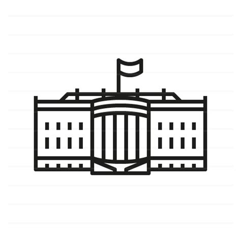 Washington DC – USA: The White House (outline) - Landicons