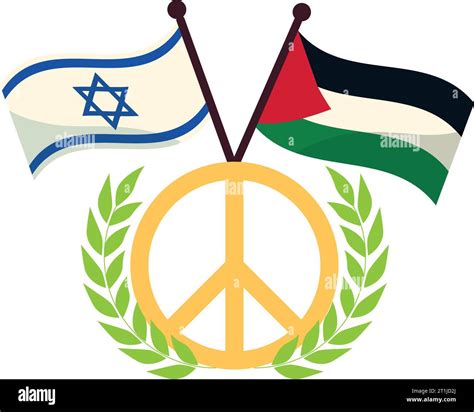 Israel And Palestine Flags With Peace Emblem Stock Vector Image And Art