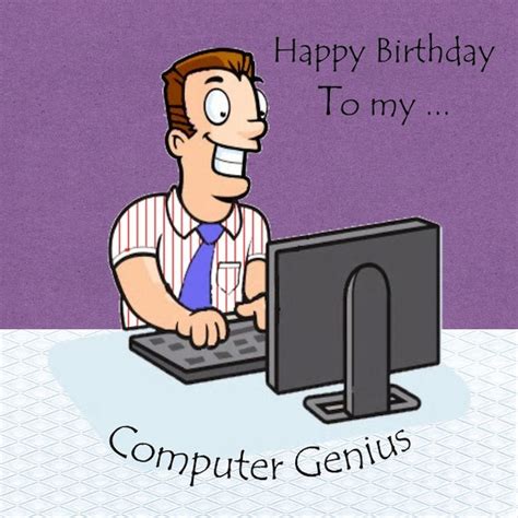 Male Computer Geek Birthday Card Variety By Lyndamaccraftdesigns