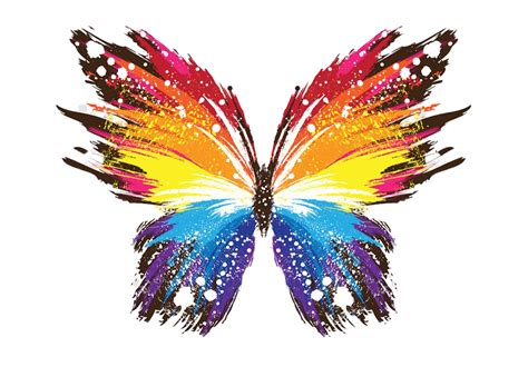 Rainbow Glowing Butterfly Png Download Image