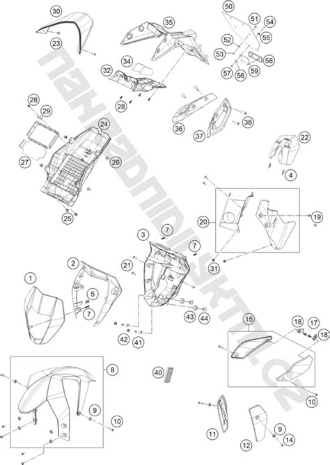 Náhradní díly KTM Schéma MASK FENDERS pro model KTM Naked Bike 690