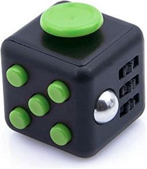 Fidget Cube Anti Stress Kubus Groen Zwart Bol