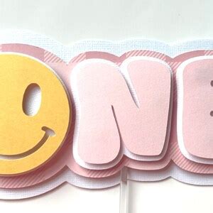 One Happy Babe Cake Topper One Happy Girl Birthday Topper Groovy One One Groovy Babe Birthday