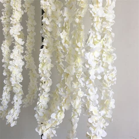 White Wisteria Garland 70 Inch Hanging Flowers 5pcs For Etsy Canada