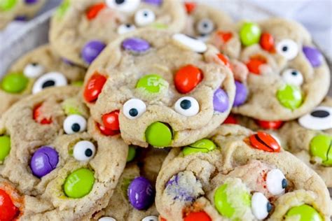 Halloween M&M Cookies - Best Cookie Recipes