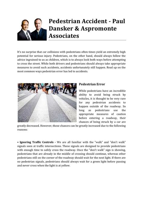 Ppt Pedestrian Accident Paul Dansker And Aspromonte Associates Powerpoint Presentation Id