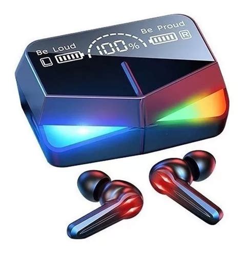 Fone De Ouvido In Ear Gamer Sem Fio Gamer M28 M28 Preto Luz Rgb LED