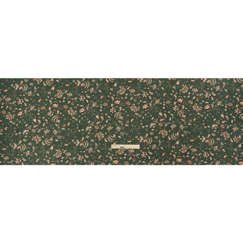 Gauzy Viscose Crepe Print Dark Green Floral Mood Exclusive Wooded