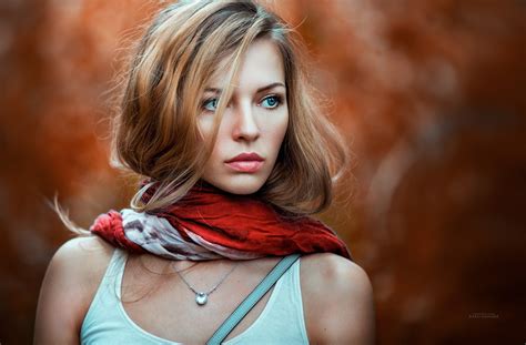 Juicy Blue White Depth Of Field Lips Field Blue Eyes Model