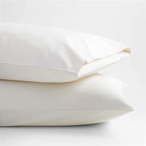 400 Thread Count Percale Ivory Pillow Cases Standard, Set of 2 ...