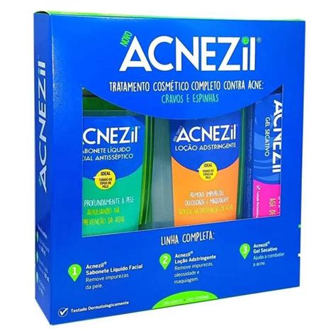 Kit Acnezil Tratamento Completo Contra Cravos E Espinhas Sabonete