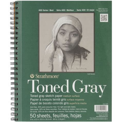 Strathmore Toned Sketch Spiral Paper Pad X Gray Sheets Count