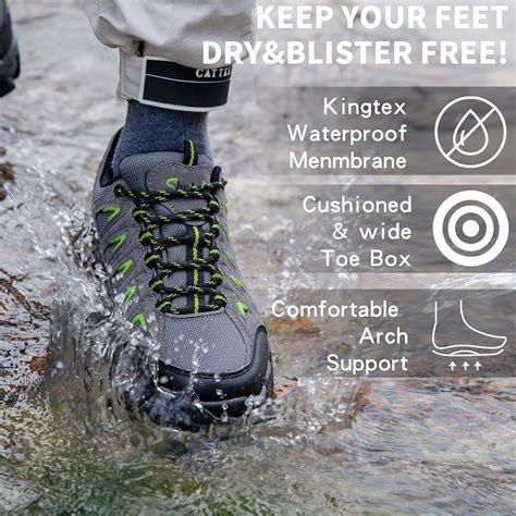 Shulook Walking Shoes Mens Waterproof Trekking Hiking Footwear Breathable Low Rise Hiking Boots