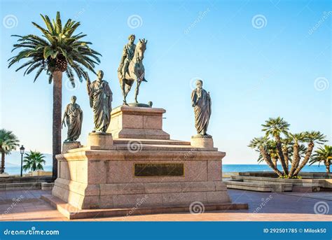 View At The Monument Of Napoleon At Place De Gaulle In Ajaccio