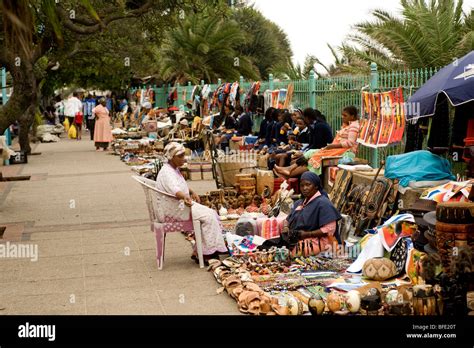 Durban Beachfront African Street Market Durban South Africa Stock