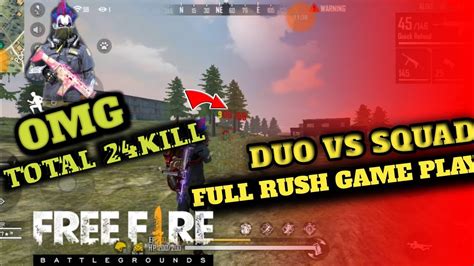 Full Rush Gameplay Duo Vs Squadranked Gamepalyfree Fire Battleground