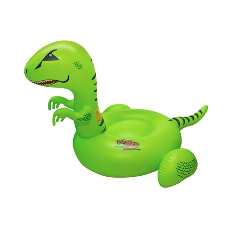 78 Inflatable Green And Black Giant T Rex Ride On Swimming Pool Float