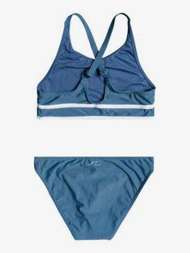 Perfect Surf Time Crop Top Bikini Set For Girls Roxy