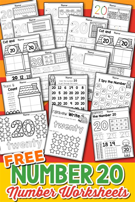 Free Printable Number 20 Worksheets