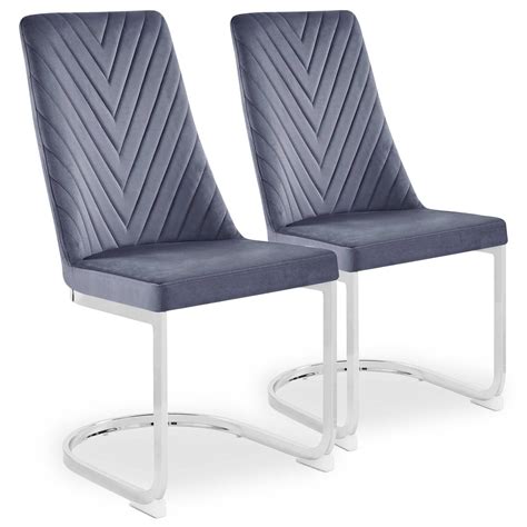 Lot De Chaises Design Mistigri Velours Gris Leroy Merlin