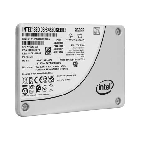 Disco Solido Servidor Intel 960GB SSD D3 S4610 Sata 6Gb SSDSC2KG960G801