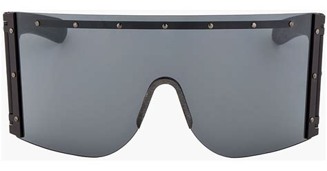 Rick Owens Oversized Shield Sunglasses In Black For Men Lyst