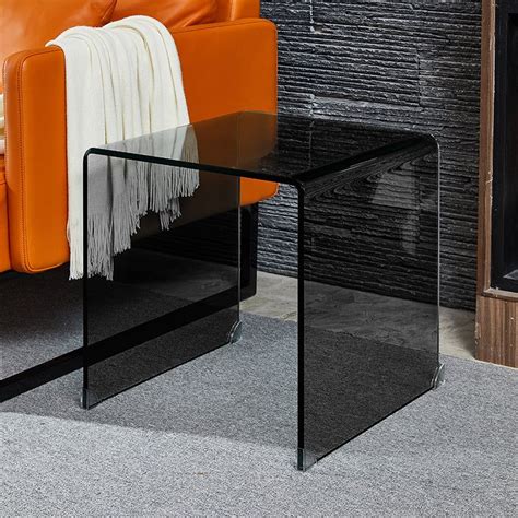 Contemporary Transparent Side Table Novelty Small Glass End Table For