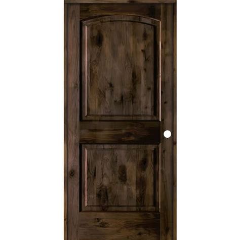 Krosswood Doors In X In Knotty Alder Panel Left Handed Black