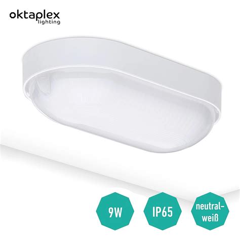 Oktaplex LED Ovalleuchte Mit Durchgangsverdrahtung Base 9W 800lm IP65