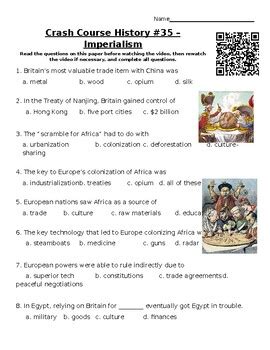 Crash Course World History Imperialism By Vagi S Vault Tpt