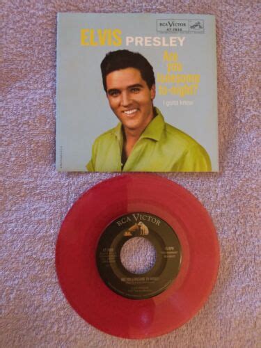 Elvis Presley Are You Lonesome Tonight I Gotta Know Red Vinyl Pic