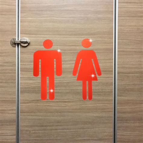 Uxcell Bathroom Sign Acrylic Restroom Men S And Women S Gender Sign Golden 2 Set