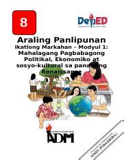 Adm Ap Q Week Docx Araling Panlipunan Ikatlong Markahan Modyul