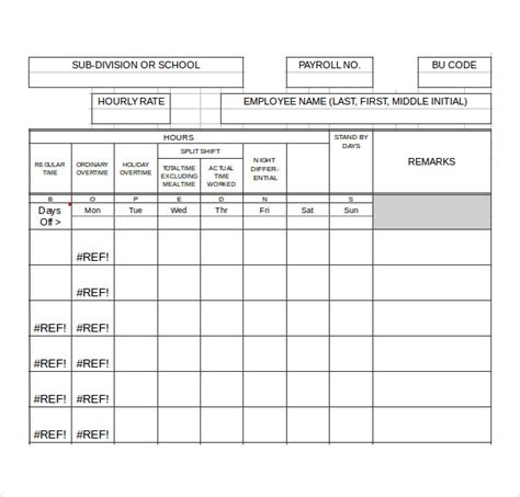 7 Sample Payroll Timesheet Calculator Templates to Download | Sample ...