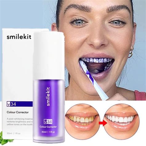 Momo Store Smilekit V Purple Quickly Whitening Toothpaste Effective