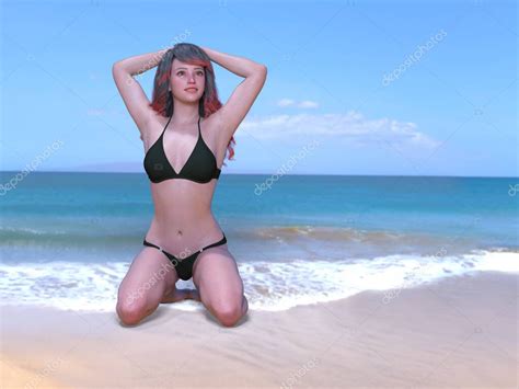 Representación D de una mujer en bikini
