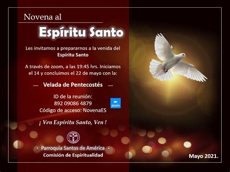 Novena Al Espíritu Santo Pastoral Juvenil Vocacional Apm