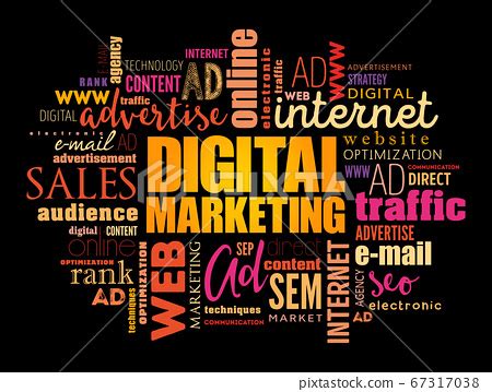 Digital Marketing Word Cloud Collage Stock Illustration