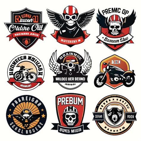 El logotipo del Vintage Motorcycle Club diseña insignias y emblemas