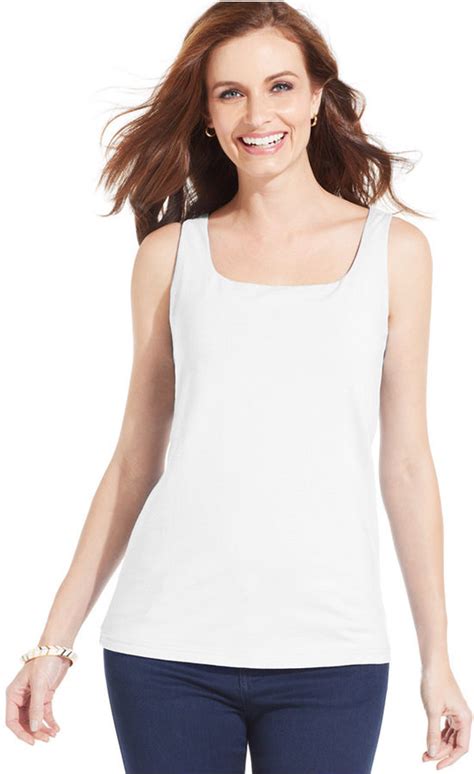 Karen Scott Shelf Bra Tank Top, $12 | Macy's | Lookastic