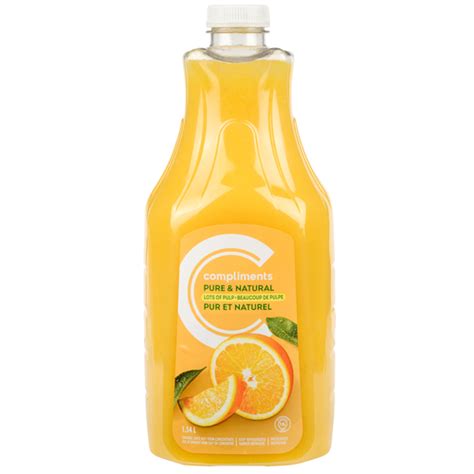 Nfc Orange Extra Pulp Refrigerated Juice L Compliments Ca