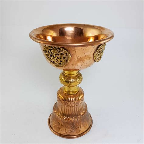 Copper Butter Lamp, Buddhist Ritual Items, large | Price: US$36 ...