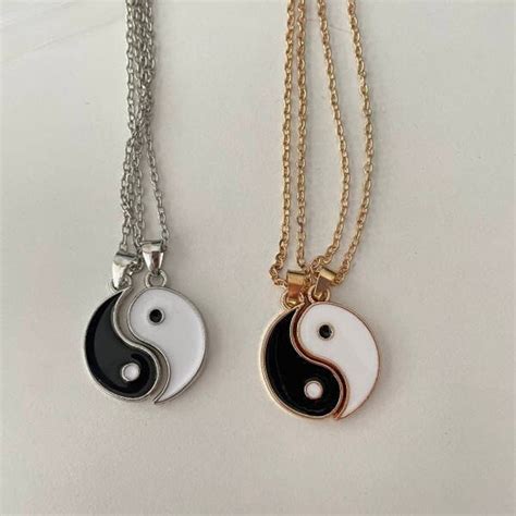 Yin Yang Couple Necklace Yin Yang Friendship Necklace Tai Etsy