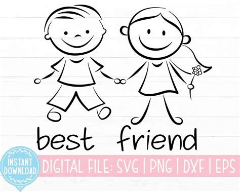 Best Friends Stick Svg Stick Figure Svg Stick Figure Svg | Etsy