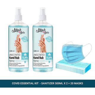 Buy Mirah Belle Unscented Hand Rub Spray 500ml Pack Of 2 20 Face