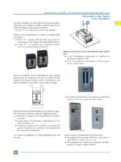 INFORMACIÓN GENERAL DE INTERRUPTORES TERMOMAGNÉTICOS informaci