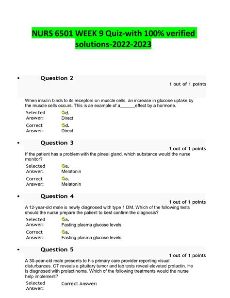 NURS 6501 WEEK 9 Quiz With 100 Verified Solutions 2022 2023 Browsegrades