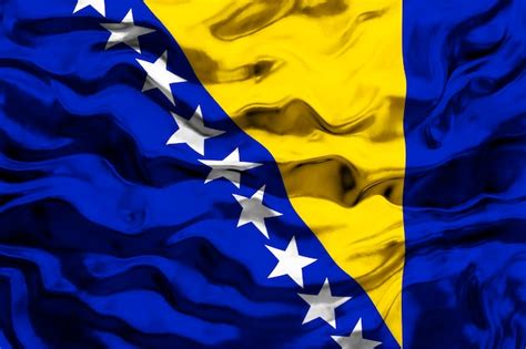 Bandera Nacional Ofbosnia Y Herzegovina Fondo Con La Bandera De Bosnia