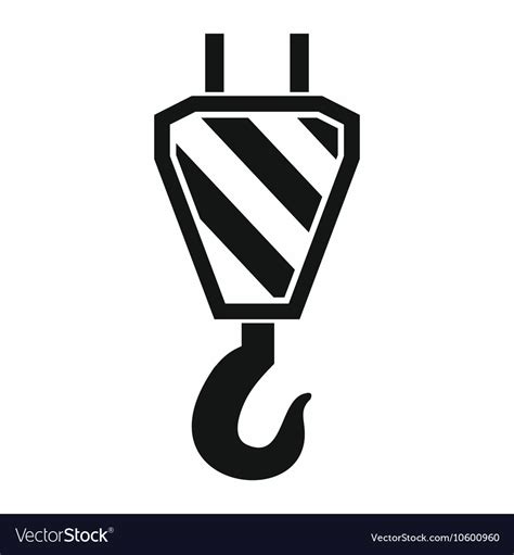 Crane Hook Icon Simple Style Royalty Free Vector Image